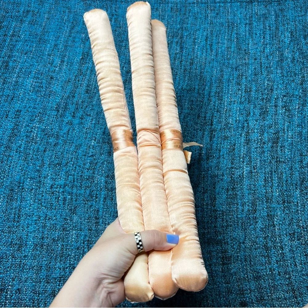 Vintage Laura Ashley Satin Lace Padded Hangers in Peach Set of Three Retro Vibe